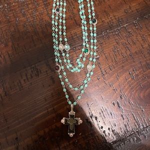 Virgin, Saints & Angels cross necklace